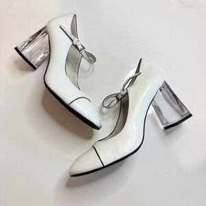 JEFFREY CAMPBELL Denny Mary Jane White Clear Heel Pump
